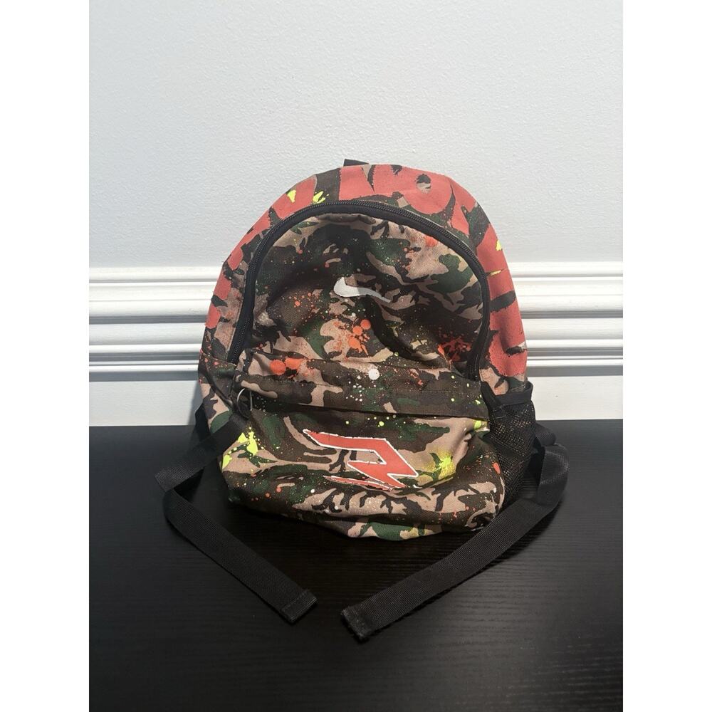 Nike Camo Backpack with Red and Neon Yellow Accents